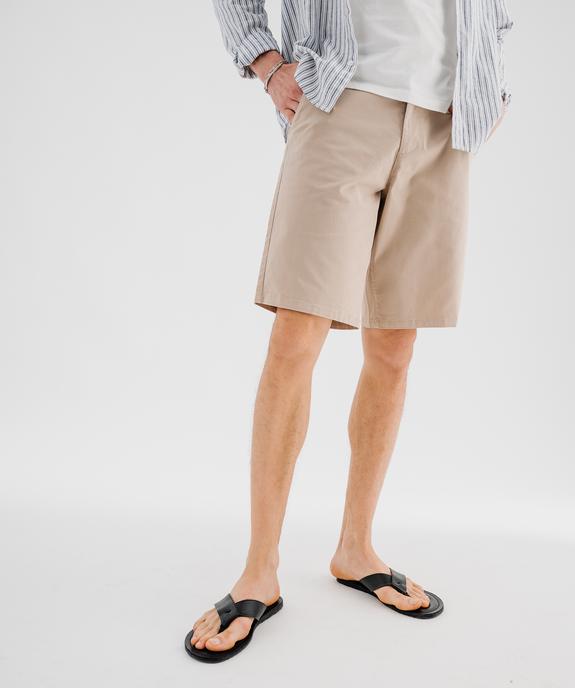 Bermuda chino coupe regular en coton stretch homme vue1 - GEMO (HOMME) - GEMO