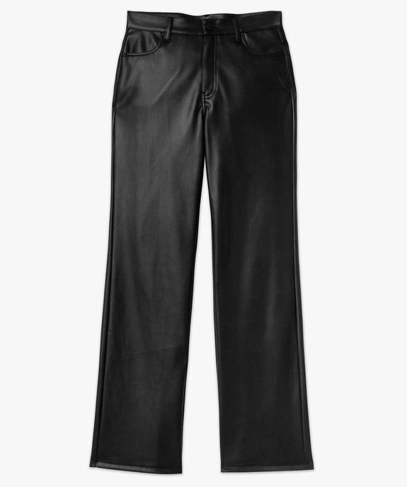 Pantalon droit en cuir imitation femme vue4 - GEMO(FEMME PAP) - GEMO