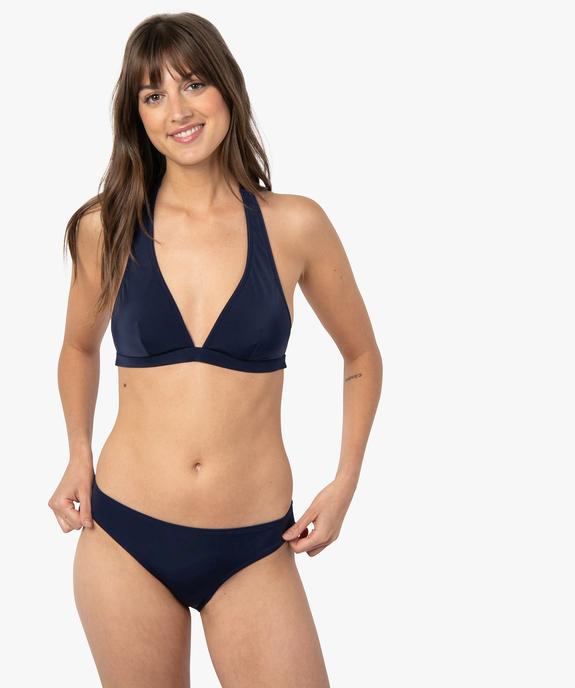 Haut de maillot de bain femme triangle uni vue3 - GEMO (PLAGE) - GEMO