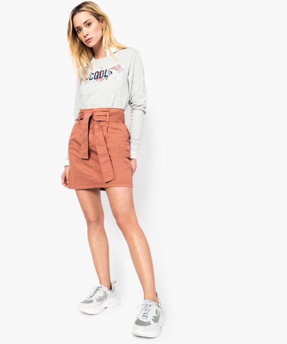 Sweat femme en coton biologique avec motif sur l'avant vue5 - GEMO 4G FEMME - GEMO