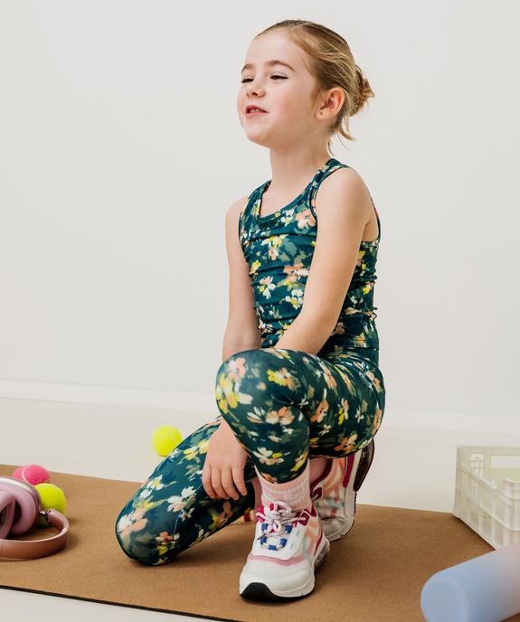 Legging long de sport en stretch à large ceinture élastique fille vue2 - GEMO 4G FILLE - GEMO