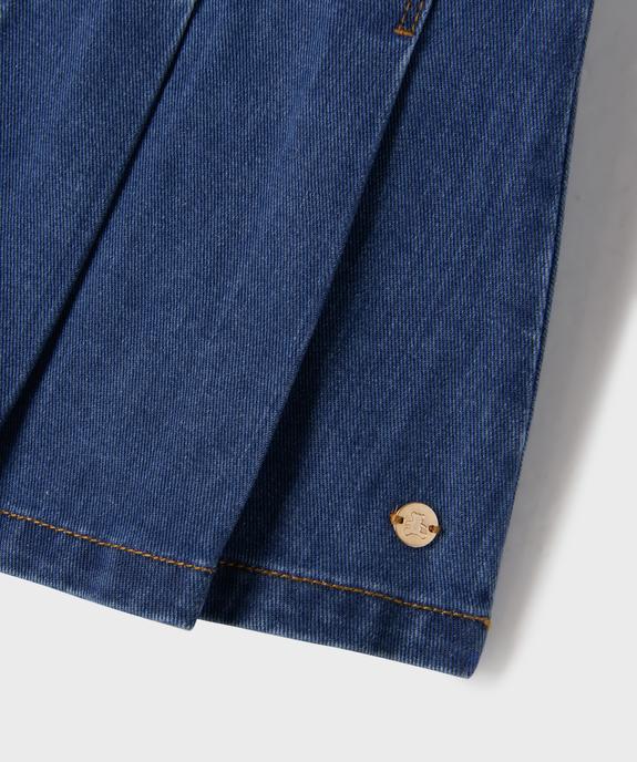 Jupe plissée en jean fille - LuluCastagnette vue3 - LULUCASTAGNETTE - GEMO