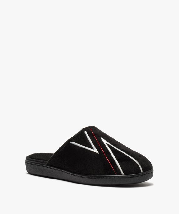 Chaussons homme mules à surpiqûres contrastantes vue2 - GEMO(HOMWR HOM) - GEMO