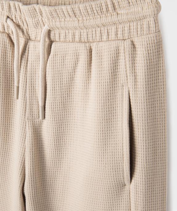 Bermuda en maille nid d'abeille 100% coton garçon vue2 - GEMO (JUNIOR) - GEMO