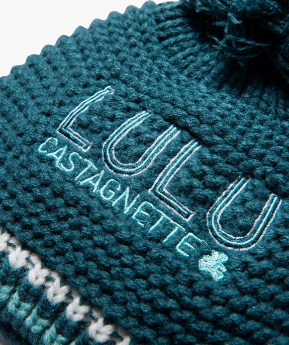 Bonnet en grosse maille avec pompon bébé garçon - LuluCastagnette vue2 - LULUCASTAGNETTE - GEMO