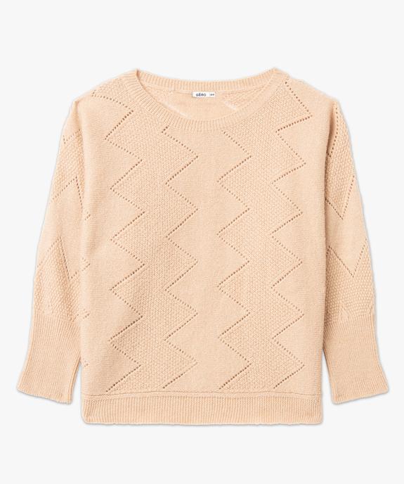 Pull pailleté à motifs zigzag et manches chauve-souris femme grande taille vue4 - GEMO (G TAILLE) - GEMO
