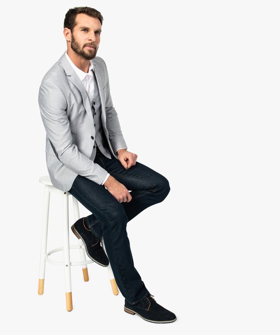 Veste de costume homme avec coudières contrastantes vue5 - GEMO (HOMME) - GEMO