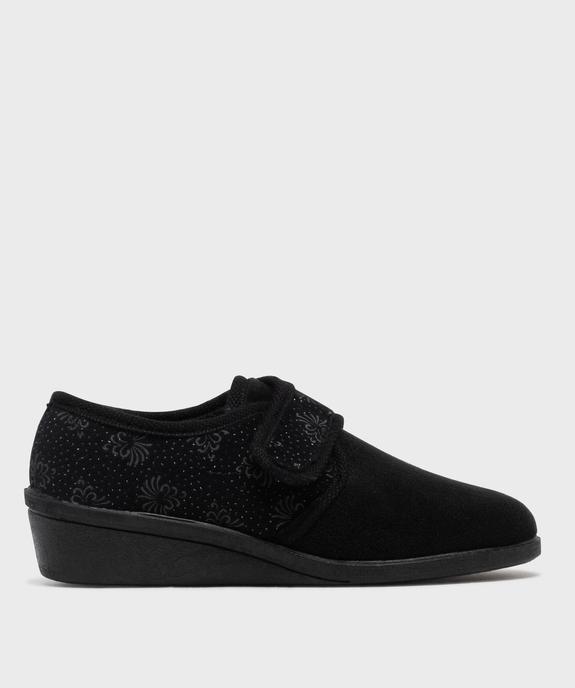 Chaussons confort en velours avec fermeture scratch femme vue2 - G'FLEX GEMO FOR GOOD - GEMO