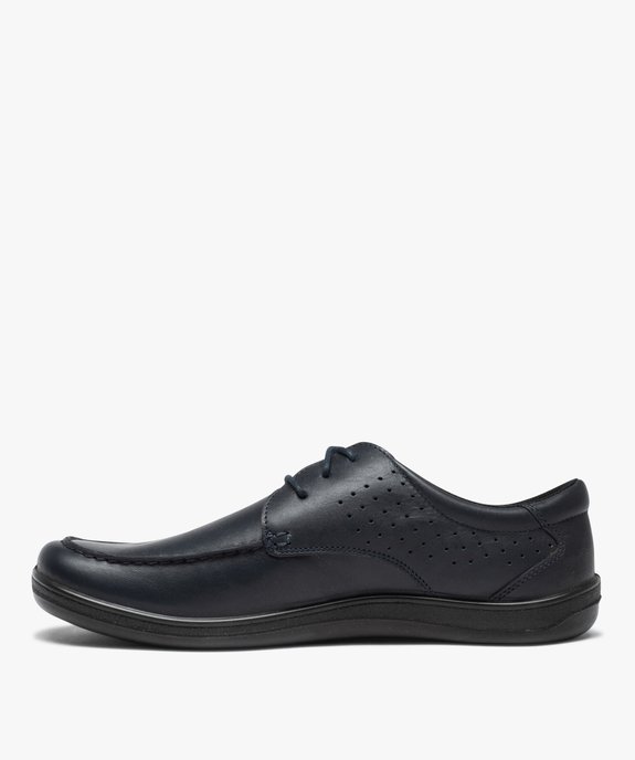 Chaussures bateau homme confort dessus cuir uni vue3 - GEMO (CONFORT) - GEMO