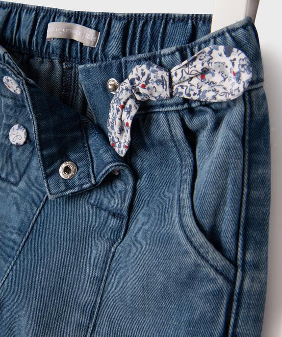 Short en jean à pont bébé fille  - LuluCastagnette vue2 - LULU CASTAGNETTE GEMO FOR GOOD - GEMO