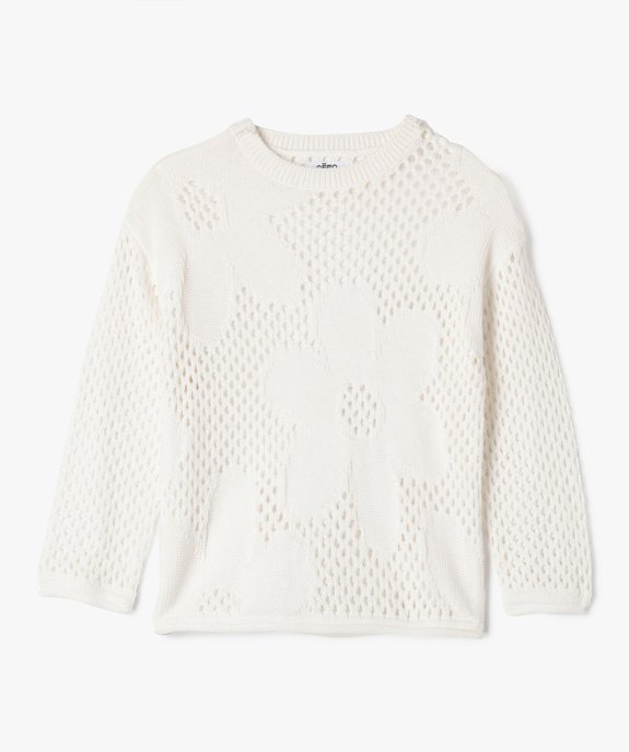Pull large en maille ajourée fille vue1 - GEMO (ENFANT) - GEMO