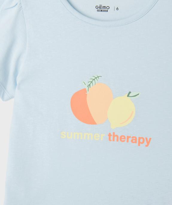 Pyjashort avec motifs fruits fille vue2 - GEMO 4G FILLE - GEMO