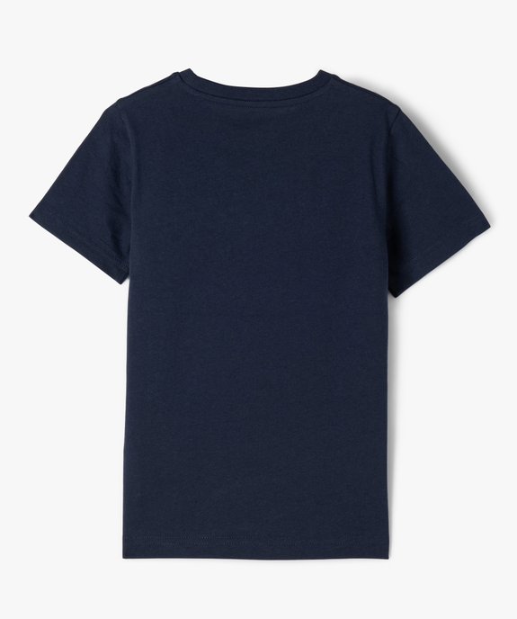 Tee-shirt à manches courtes en coton uni garçon vue3 - GEMO (ENFANT) - GEMO