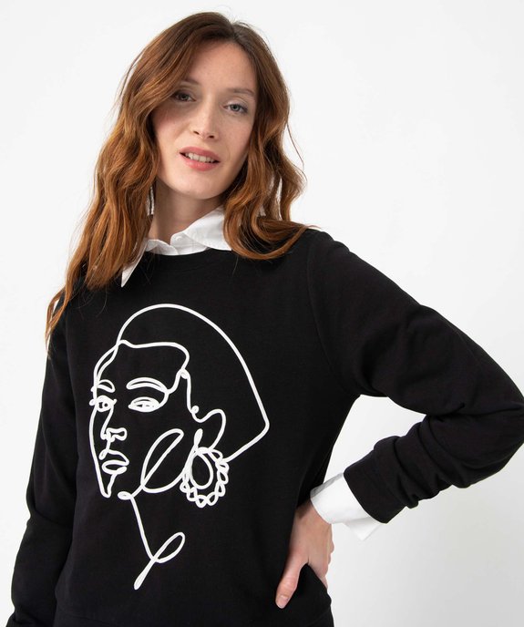 Sweat femme à motif brodé vue2 - GEMO(FEMME PAP) - GEMO