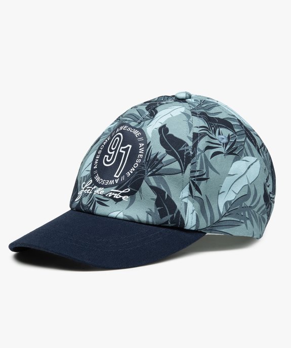 Casquette garçon imprimé feuillage à bride scratch vue1 - GEMO (ENFANT) - GEMO