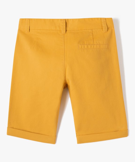 Bermuda coupe chino regular en toile de coton garçon vue3 - GEMO 4G GARCON - GEMO
