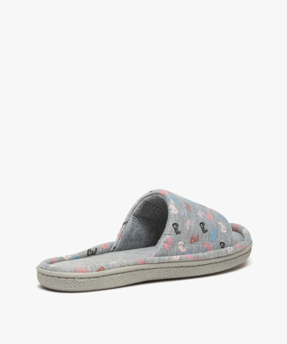 Chaussons femme mules plates en jersey imprimé vue4 - GEMO(HOMWR FEM) - GEMO
