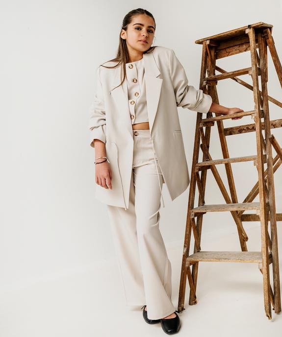 Veste blazer avec fermeture liens à nouer fille vue1 - GEMO (JUNIOR) - GEMO