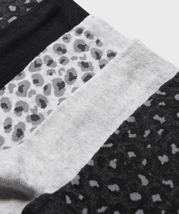Chaussettes tige haute motif animalier femme (lot de 5 paires) vue2 - GEMO 4G FEMME - GEMO