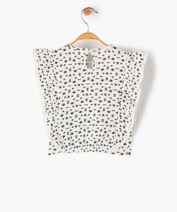 Tee-shirt bébé fille ample à buste volanté - LuluCastagnette vue3 - LULUCASTAGNETTE - GEMO