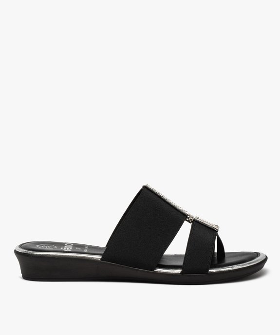 Mules femme à brides élastiques et strass vue1 - GEMO (CASUAL) - GEMO