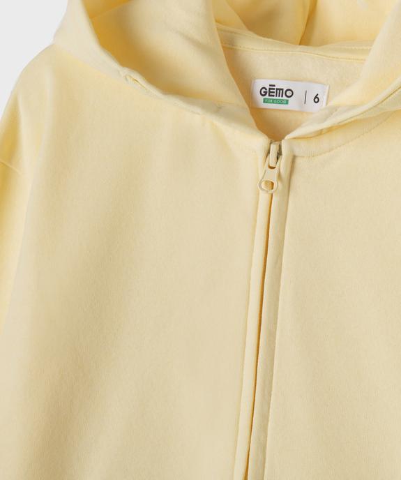 Sweat zippé à capuche uni garçon vue2 - GEMO 4G GARCON - GEMO
