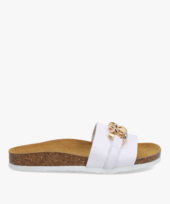 Mules femme à talon plat et bride avec chaîne métallique vue1 - GEMO (CASUAL) - GEMO