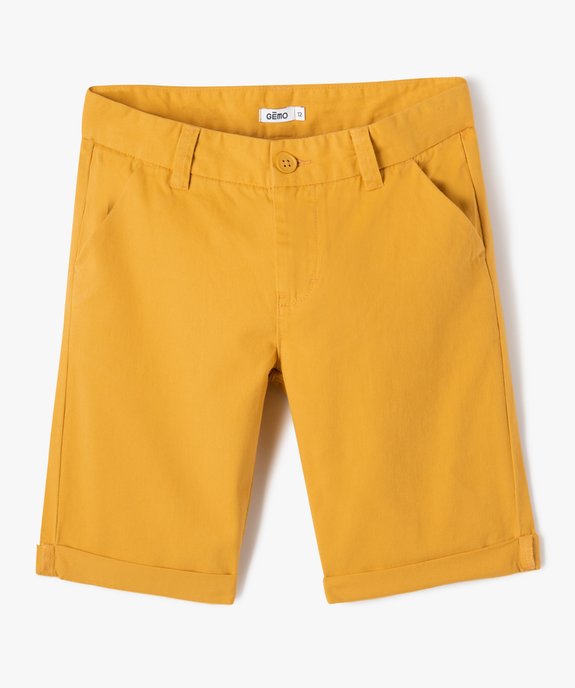 Bermuda coupe chino regular en toile de coton garçon vue1 - GEMO 4G GARCON - GEMO