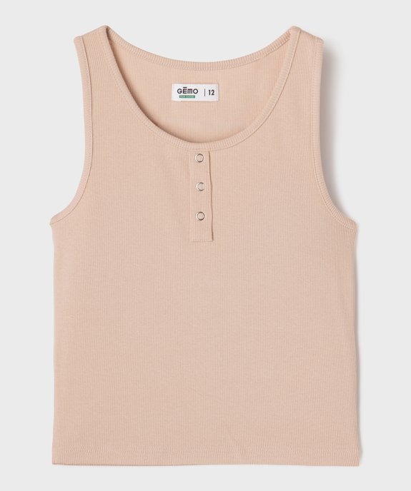 Débardeur en maille côtelée extensible fille  vue1 - GEMO 4G FILLE - GEMO