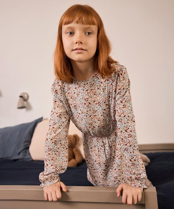 Robe à manches longues à motifs fleuris fille - LuluCastagnette vue4 - LULU CASTAGNETTE GEMO FOR GOOD - GEMO