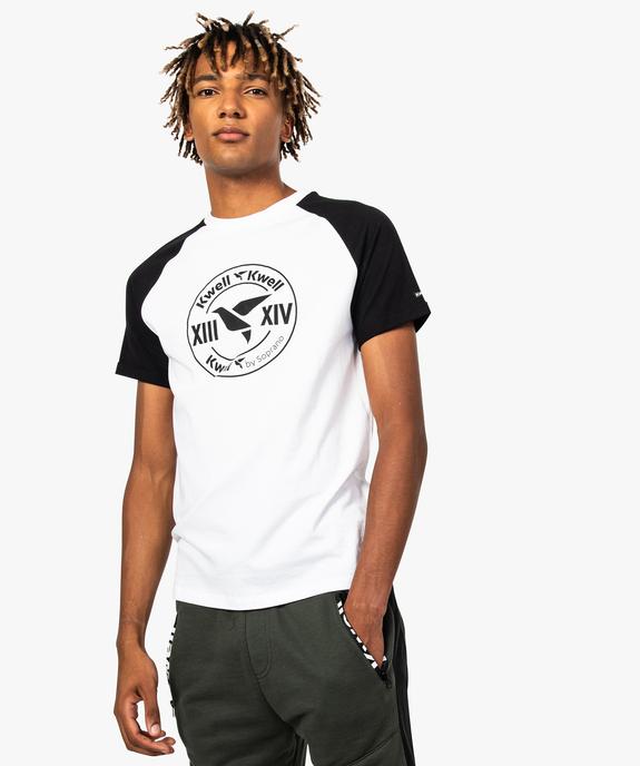 Tee-shirt homme bicolore à manches raglan courtes - Kwell by Soprano vue1 - KWELL - GEMO
