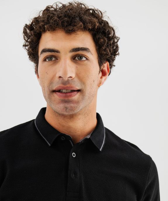 Polo à manches longues en maille fantaisie homme vue3 - GEMO 4G HOMME - GEMO