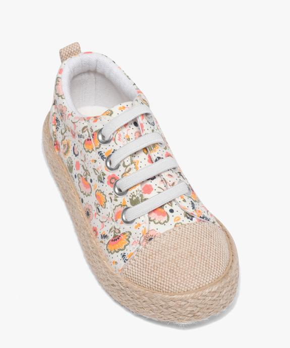 Tennis fille en toile fantaisie avec semelle en corde dessus imprimé mille fleurs vue5 - GEMO (ENFANT) - GEMO