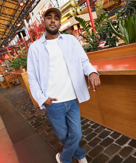 Jean loose en coton délavé homme vue6 - GEMO 4G HOMME - GEMO