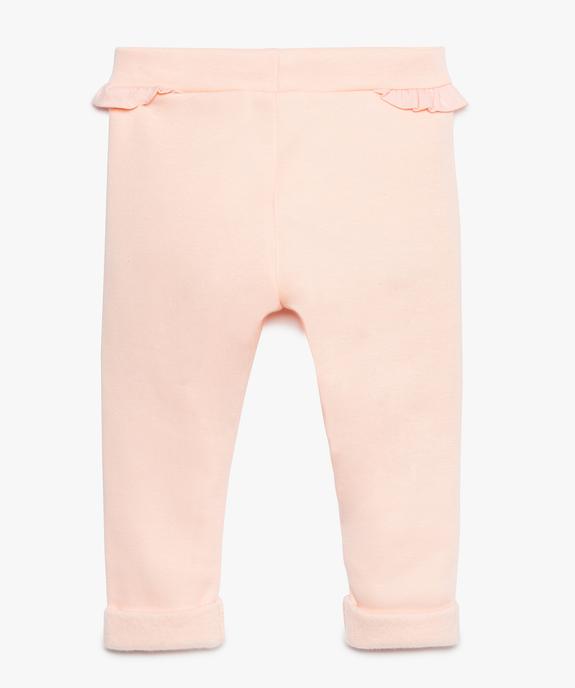 Pantalon bébé fille chaud à motif et taille élastiquée vue3 - GEMO(BEBE DEBT) - GEMO