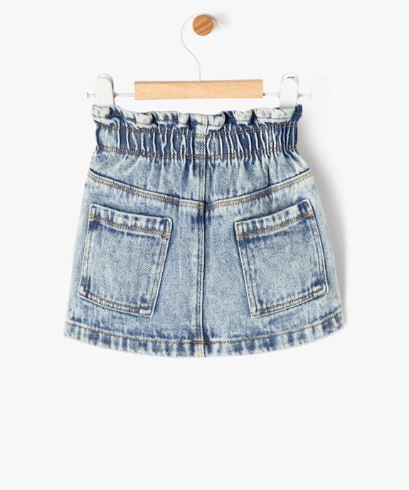 Jupe en jean délavé avec ceinture froncée bébé fille vue4 - GEMO(BEBE DEBT) - GEMO