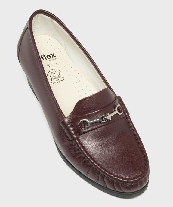 Mocassins confort dessus cuir et talon compensé femme vue5 - G'FLEX - GEMO