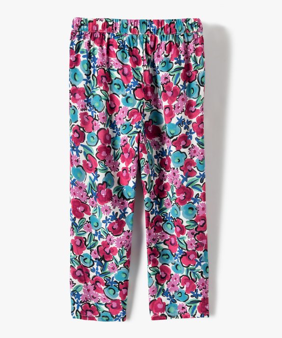 Pantalon fille fluide imprimé coupe ample vue3 - GEMO (ENFANT) - GEMO
