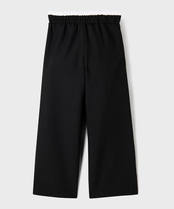 Pantalon large avec bandes rayées sur les côtés fille vue3 - GEMO (ENFANT) - GEMO