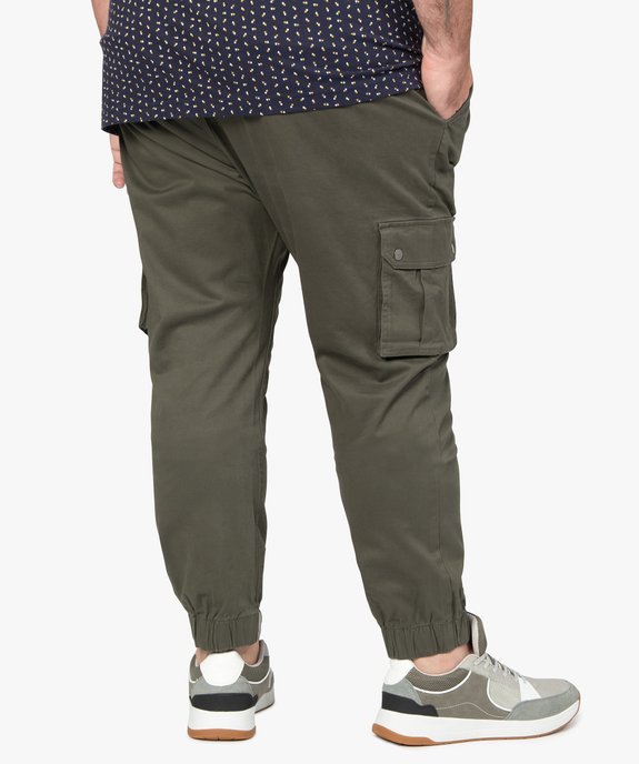 Pantalon homme coupe jogger avec taille élastiquée vue3 - GEMO (G TAILLE) - GEMO
