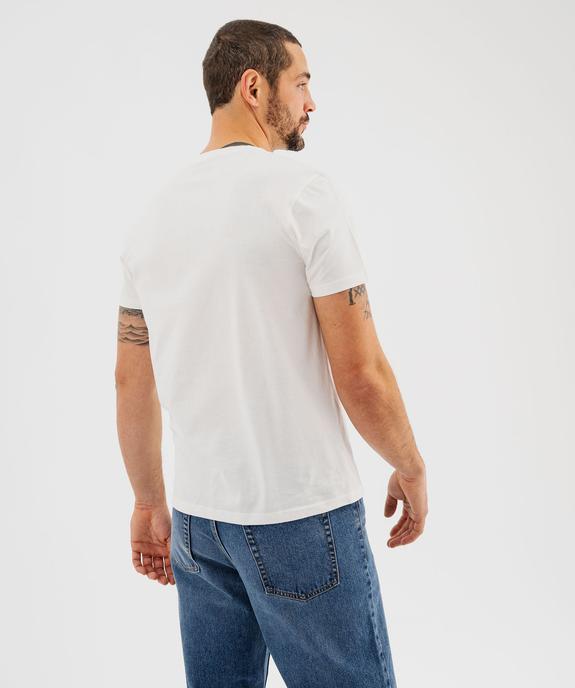 Tee-shirt manches courtes avec motif poitrine homme vue3 - GEMO 4G HOMME - GEMO