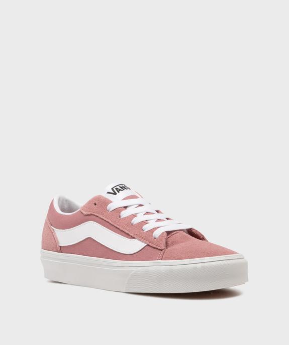 Baskets basses en cuir et textile femme - Vans vue2 - VANS - GEMO