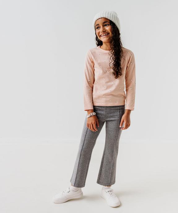 Pantalon rayé en maille coupe flare fille vue5 - GEMO (ENFANT) - GEMO