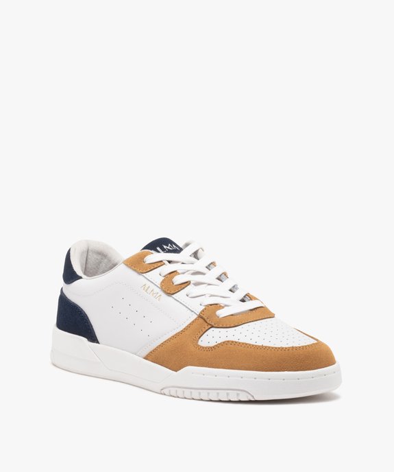 Baskets homme dessus en cuir style casual - Alma Planète vue3 - ALMA - GEMO