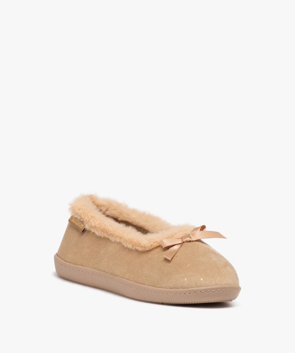 Chaussons femme ballerines fourrées unies - Isotoner vue2 - ISOTONER - GEMO