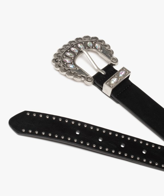 Ceinture femme avec clous et grosse boucle métallique fantaisie vue2 - GEMO (ACCESS) - GEMO