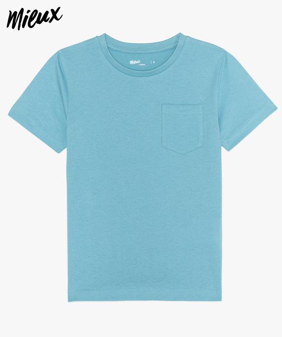 Tee-shirt garçon uni à manches courtes en coton bio vue1 - GEMO 4G GARCON - GEMO