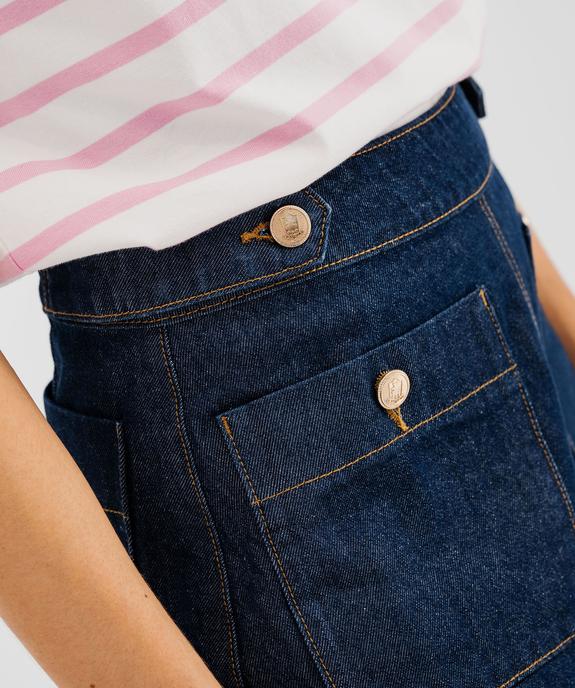 Jupe en jean courte  trapèze femme - LuluCastagnette vue5 - LULUCASTAGNETTE - GEMO