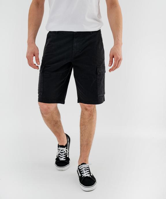 Bermuda cargo coupe regular en twill de coton stretch homme vue2 - GEMO 4G HOMME - GEMO