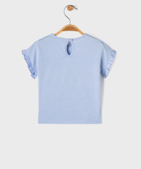 Tee-shirt manches courtes avec motif et volants bébé fille vue4 - GEMO 4G BEBE - GEMO